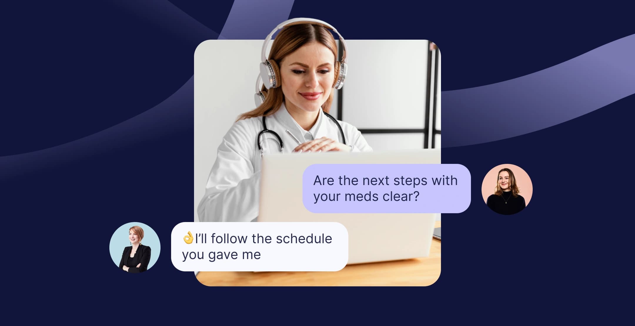 Doctor confirms medication plan via chat with a patient.